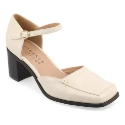 Journee Collection Evangeline Womens Moc Closed Toe Stacked Heel Pumps