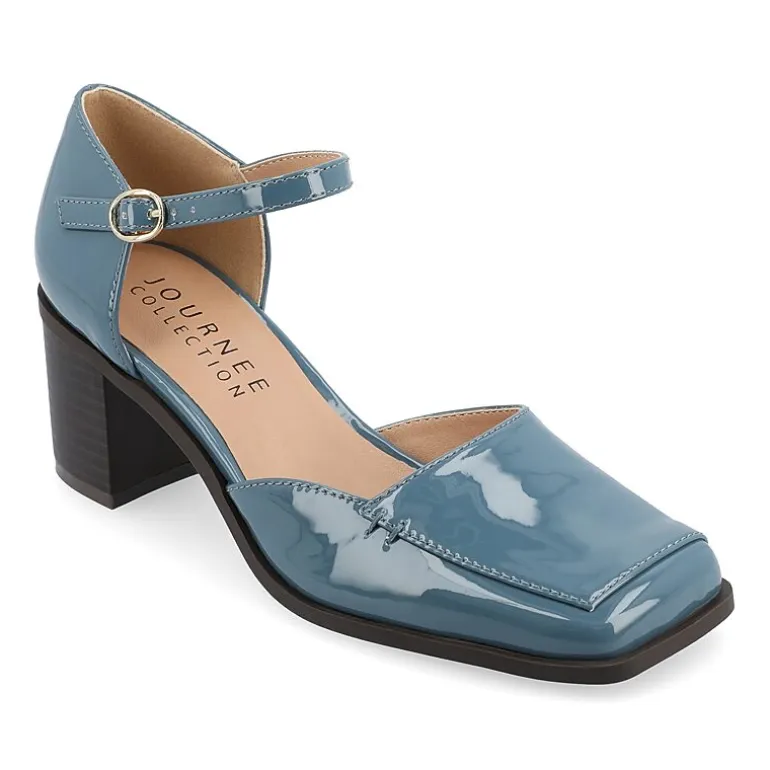 Journee Collection Evangeline Womens Moc Closed Toe Stacked Heel Pumps