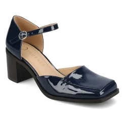 Journee Collection Evangeline Womens Moc Closed Toe Stacked Heel Pumps