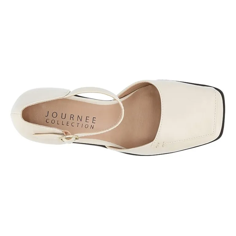 Journee Collection Evangeline Womens Moc Closed Toe Stacked Heel Pumps