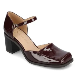 Journee Collection Evangeline Womens Moc Closed Toe Stacked Heel Pumps
