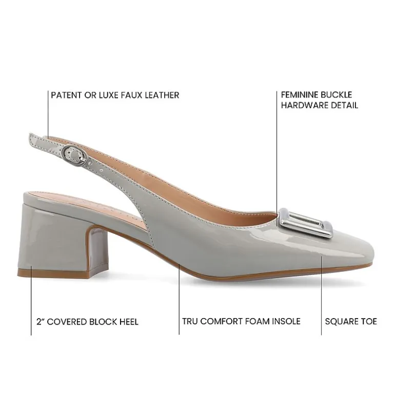 Journee Collection Everlee Womens Square Block Heel Pumps