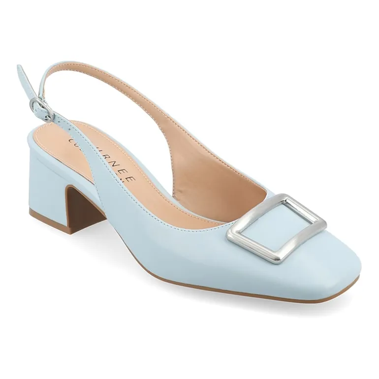 Journee Collection Everlee Womens Square Block Heel Pumps
