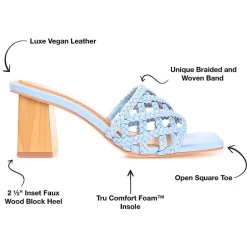 Journee Collection Evvie Womens Round Open Toe Block Heel Pumps
