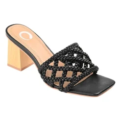 Journee Collection Evvie Womens Round Open Toe Block Heel Pumps