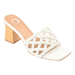 Journee Collection Evvie Womens Round Open Toe Block Heel Pumps