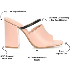 Journee Collection Heiddy Womens Round Open Toe Block Heel Pumps