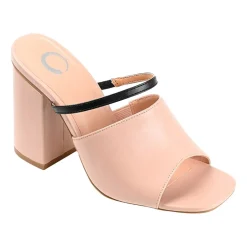 Journee Collection Heiddy Womens Round Open Toe Block Heel Pumps