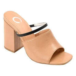 Journee Collection Heiddy Womens Round Open Toe Block Heel Pumps