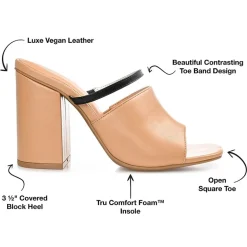 Journee Collection Heiddy Womens Round Open Toe Block Heel Pumps