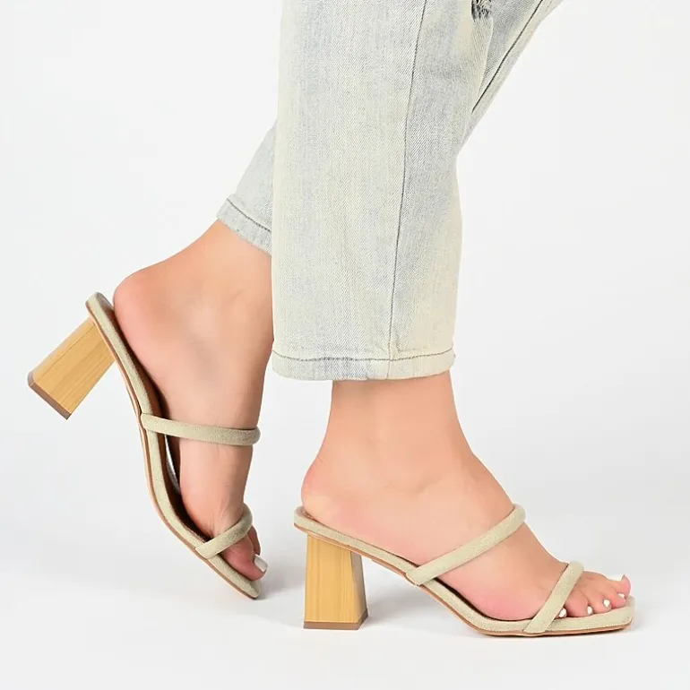 Journee Collection Henrietta Womens Round Open Toe Block Heel Pumps