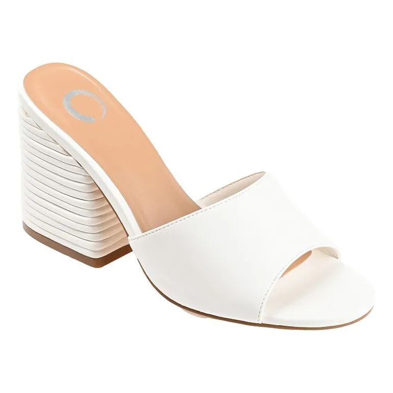 Journee Collection Leslee Womens Round Open Toe Block Heel Pumps