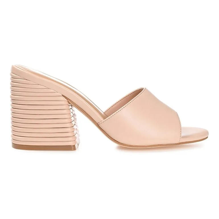 Journee Collection Leslee Womens Round Open Toe Block Heel Pumps