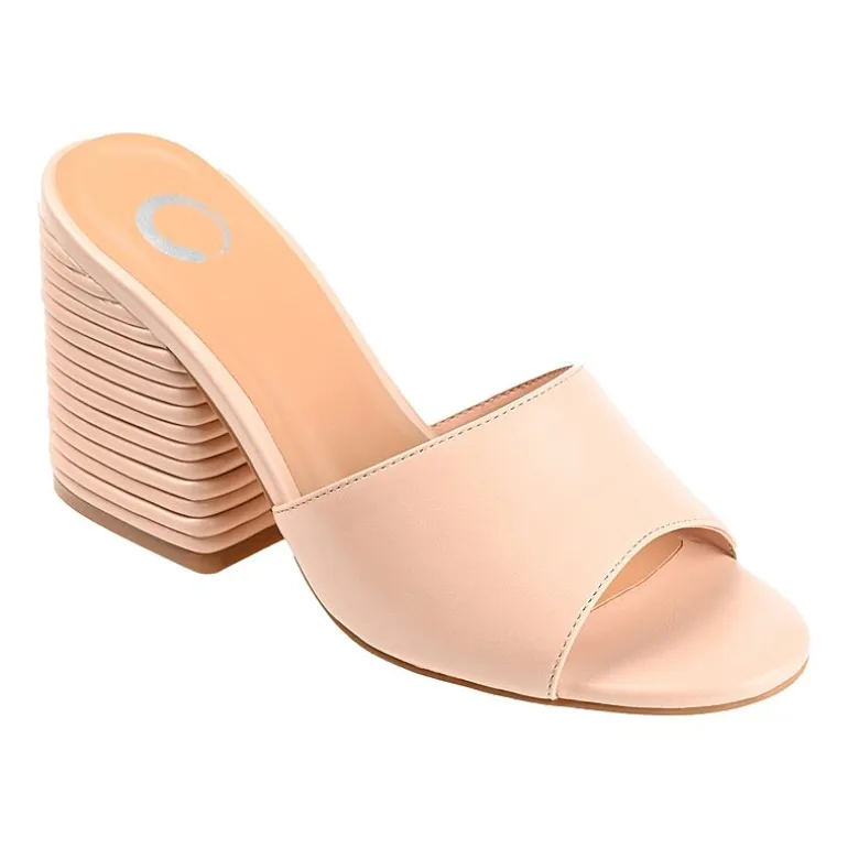 Journee Collection Leslee Womens Round Open Toe Block Heel Pumps