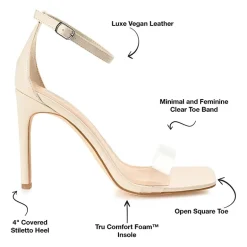 Journee Collection Lorelei Womens Round Open Toe Stiletto Heel Pumps