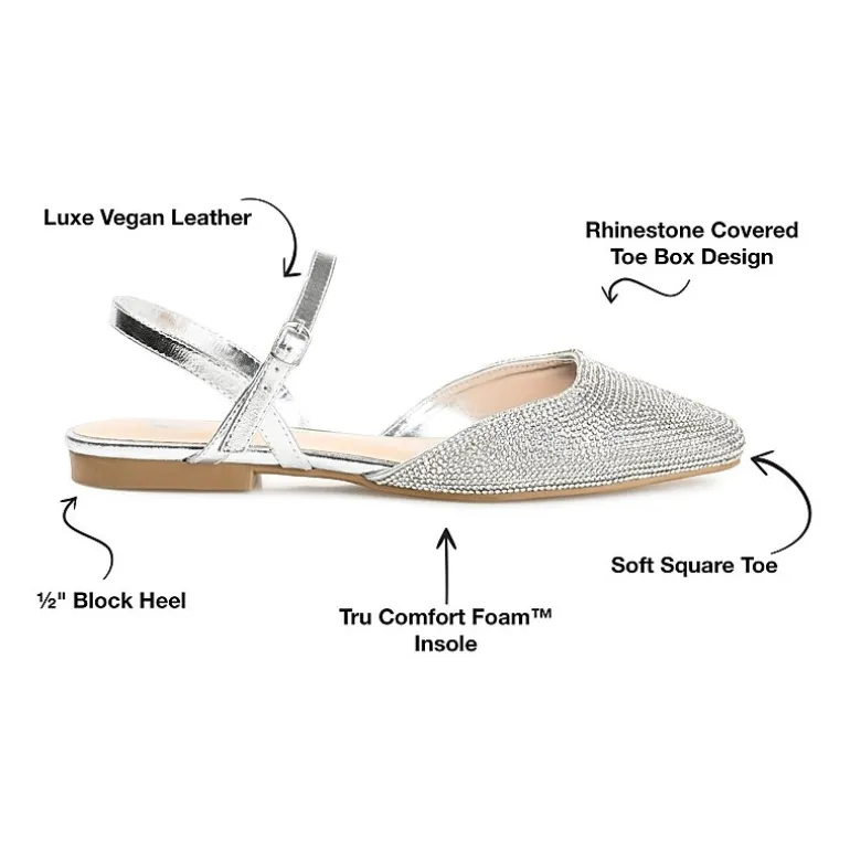 Journee Collection Nysha Womens Square Ballet Flats