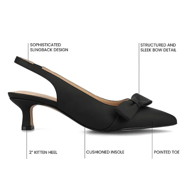 Journee Collection Paloma Womens Pointed Closed Toe Kitten Heel Pumps