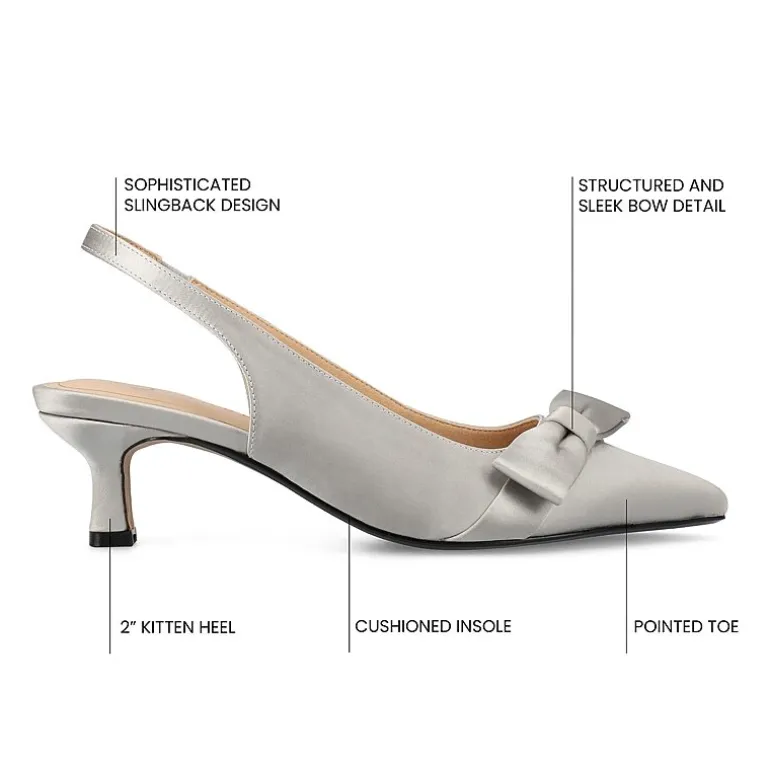 Journee Collection Paloma Womens Pointed Closed Toe Kitten Heel Pumps
