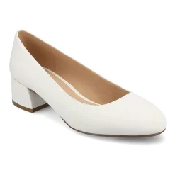 Journee Collection Saarii Womens Round Closed Toe Block Heel Pumps
