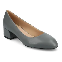 Journee Collection Saarii Womens Round Closed Toe Block Heel Pumps