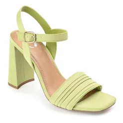 Journee Collection Skiler Womens Round Open Toe Block Heel Pumps