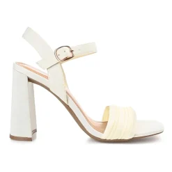 Journee Collection Skiler Womens Round Open Toe Block Heel Pumps