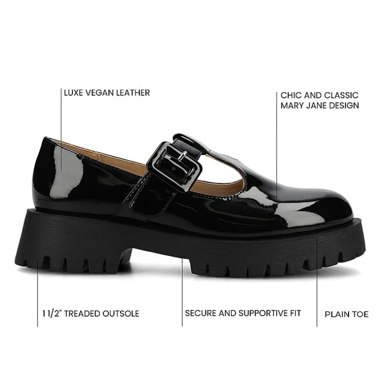 Journee Collection Suvi Womens Round Closed Toe Mary Jane Shoes