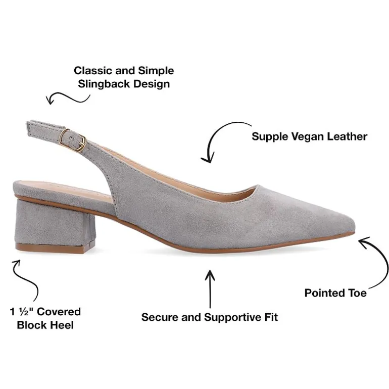 Journee Collection Sylvia Womens Pointed Closed Toe Block Heel Pumps