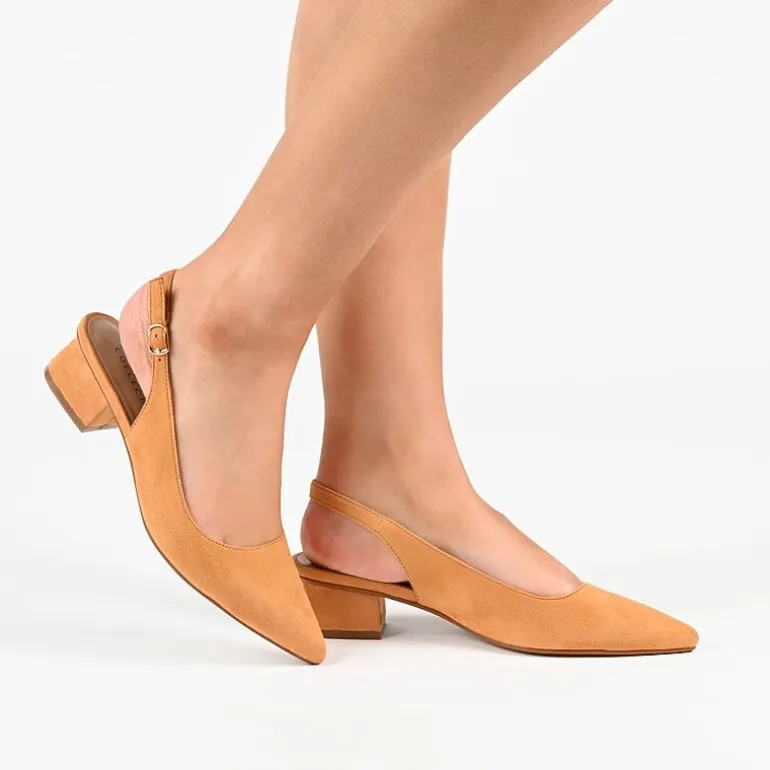 Journee Collection Sylvia Womens Pointed Closed Toe Block Heel Pumps