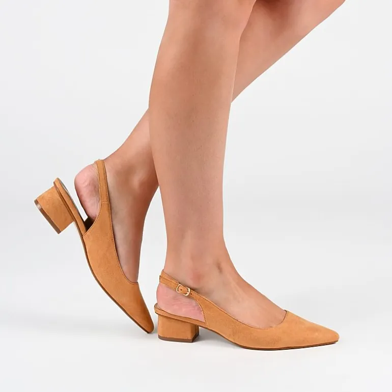 Journee Collection Sylvia Womens Pointed Closed Toe Block Heel Pumps