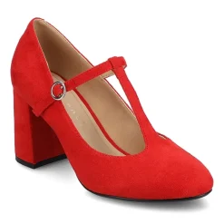 Journee Collection Talani Womens Almond Closed Toe Block Heel Pumps