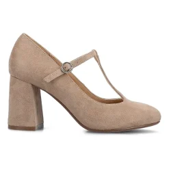 Journee Collection Talani Womens Almond Closed Toe Block Heel Pumps