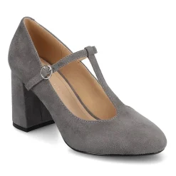 Journee Collection Talani Womens Almond Closed Toe Block Heel Pumps