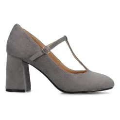 Journee Collection Talani Womens Almond Closed Toe Block Heel Pumps