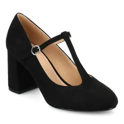 Journee Collection Talani Womens Almond Closed Toe Block Heel Pumps