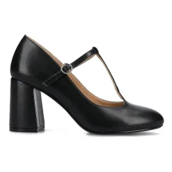 Journee Collection Talani Womens Almond Closed Toe Block Heel Pumps