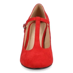 Journee Collection Talani Womens Almond Closed Toe Block Heel Pumps