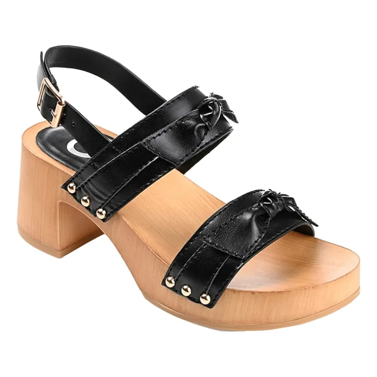 Journee Collection Tia Womens Round Open Toe Block Heel Pumps