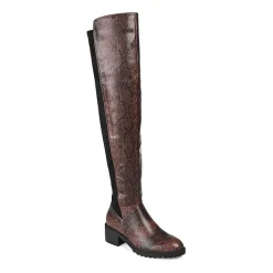Journee Collection Womens Aryia Stacked Heel Over the Knee Boots