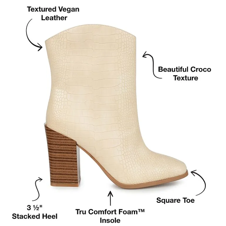 Journee Collection Womens Brekinn Stacked Heel Booties