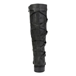 Journee Collection Womens Carly Extra Wide Calf Stacked Heel Riding Boots