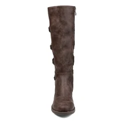 Journee Collection Womens Carly Extra Wide Calf Stacked Heel Riding Boots