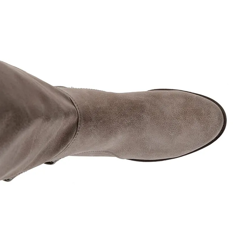 Journee Collection Womens Carly Extra Wide Calf Stacked Heel Riding Boots