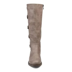 Journee Collection Womens Carly Extra Wide Calf Stacked Heel Riding Boots
