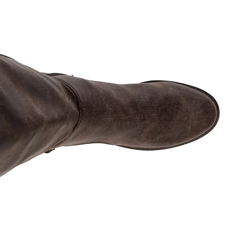 Journee Collection Womens Carly Extra Wide Calf Stacked Heel Riding Boots
