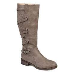 Journee Collection Womens Carly Wide Calf Stacked Heel Riding Boots