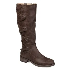 Journee Collection Womens Carly Stacked Heel Riding Boots