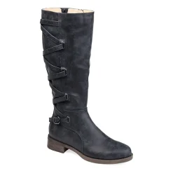Journee Collection Womens Carly Stacked Heel Riding Boots