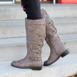 Journee Collection Womens Carly Stacked Heel Riding Boots