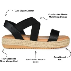 Journee Collection Womens Caroline Wedge Sandals